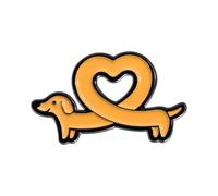 Dachshund Dog Enameled Brooch Pins Funny Enameled Cool Button Heart Dachshund Lapel For Kid Adults Cartoon Dog Lapel Pins