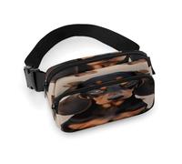 Dachshund Dog Fanny Pack Belt Bag with Adjustable Strap Fashion Waist Bag for Outdoor Sports Hiking, white, 20x13cm, Full Printed Waist Bag