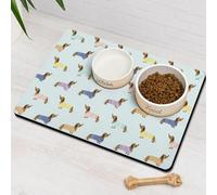 Dachshund Dog Food & Water Mat, Pet Feeding Mat for Floor Non-Slip Waterproof, Super Absorbent Cat Bowl Mat, Easy to Clean Eco-Friendly Durable Pet Placemat,12" × 20"