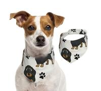 Dachshund Dog Footprints,Pet Bib Scarf Cats Dog Bandana Dogs Towel Bib Adjustable Pet Scarf,L