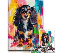 Dachshund Dog Jigsaw Puzzles for Adults 1000 Piece Puzzle,Learning Educational Toy for Is Ideal As A Gift for The Whole Family (75x50cm)