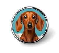 Dachshund Dog Lapel Pin Badge Round Metal Button Pin Personalized Novelty Pinback Button Badges Funny Recognition Enamel Pins Novelty Cute Cartoon Brooch Pin for Jacket Bag Coat
