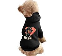 Dachshund Dog Love For You Printed Dog Hoodie Breathable Soft Cat Sweatshirt for Small Medium Large XS