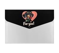 Dachshund Dog Love for You Printed File Folders with Fasteners Accordion File Organizer for Home Office Documents Contract