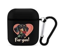 Dachshund Dog Love For You Trendy Bluetooth Earbuds Protector Cute Wireless Earbud Case Covers Compatible with Airpods 1/2