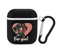 Dachshund Dog Love For You Trendy Bluetooth Earbuds Protector Cute Wireless Earbud Case Covers Compatible with Airpods 1/2