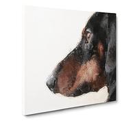 Dachshund Dog Modern Canvas Wall Art Print Ready to Hang, Framed Picture for Living Room Bedroom Home Office Décor, 20x20 Inch (50x50 cm)