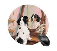 Dachshund Dog Mouse Pad Round Mouse Mat Leather Non-Slip Rubber Base Mousepad Waterproof Computer Mouses Pad for Laptop Wireless Mouses Keyboard Home Office