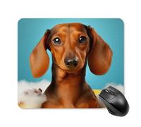 Dachshund Dog Mouse Pad Square Laptop Mouse Mat Cute Computer Mousepad Keyboard Pad Non-Slip Desk Pads for Gaming Office Work Home 25 * 30cm