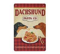 Dachshund Dog Pasta Company Metal Signs Nothing is Impastable Retro Metal Tin Sign Vintage Sign for Kitchen Restaurant Home Coffee Wall Decor 8x12 Inch