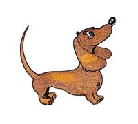 Dachshund Dog Patch for Iron-On or Sew-On Iron-On Patch Dachshund Teckel Iron-On Patch for Clothes Embroidered Iron-On Patch Applique Patch Size 9.2 x 8.5 cm