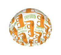 Dachshund Dog Pattern Shower Cap,Nightcap Double Layer Waterproof Elastic Bath Cap Reusable Bathing Hair Cap