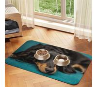 Dachshund Dog Patterned Pet Feeding Mat with Water-Absorbing PU Top & Rubber Base - Anti-Slip Dog Cat Food Mat for Cats, Dogs & Pets, 30x45cm