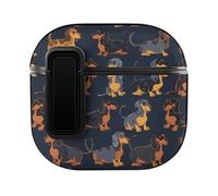 Dachshund Dog Print Blue Case Compatible with AirPods 4 Hard Earphone Case Protective Cover