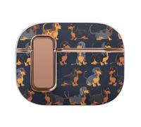Dachshund Dog Print Blue Headphone Case Compatible with Airpod Pro 2 Protective Cover Cute Hard Case