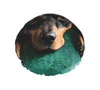 Dachshund Dog -Print Extra Large Waterproof Shower Cap-Double Layer Protection For Long/Curly Hair - Reusable & Travel Friendly.