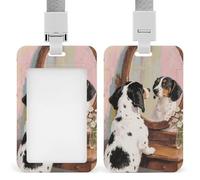 Dachshund Dog Retractable ID Badge Holder with Lanyard - Vertical Badge Reel,Keychain Clip,Name Tag Id Card Holder Protector for Nurse Officer Teacher Security Staff Women Men
