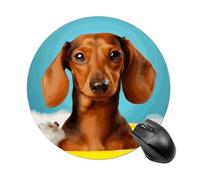 Dachshund Dog Round Mouse Pad Smooth Glide Gaming Mousepad Extra Density Portable Comfortable Mouse Mat for Desk, Home, Office 7.8x7.8 Inches