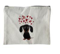 Dachshund Dog Sausage Funny Print Makeup Bag Zipper Bag, Travel Cosmetic Bag, Pen Bag, Stationery Supplies Bag, Multifunctional Bag, Gift for Friends