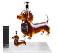 Dachshund Dog - Shaped Whiskey Bottle with 3D Sculpted Design - A Perfect Glass Dachshunds Statue Wine Decanter for Whiskey Lovers, Dog Enthusiasts and Ideal Decoration for Bar, Home Or