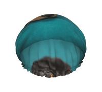 Dachshund Dog,Shower Cap Nightcap Double Layer Waterproof Elastic Bath Cap Reusable Hair Cap