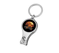 Dachshund Dog Skateboard Sunset Metal Nail Clippers Sharp Fingernail Clipper with File Portable Corkscrew for Women Men