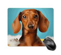 Dachshund Dog Square Mouse Pad Portable Computer Mousepad with Non-Slip Rubber Base 18 * 22cm Ultra-Thin Gaming Mouse Mat for Computer Laptop Office Desk Accessories