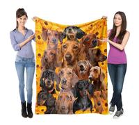 Dachshund Dog Throw Blanket,Dachshund Gifts for Dog Lovers,Soft Flannel Blanket Throw,Gift for Women Kid Girls Halloween Christmas 50"x60"