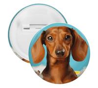 Dachshund Dog Tinplate Badge Personalized Round Brooch Large Craft Button Suitable for Teachers, Nurses, Doctors, Staff, Party Gift Accessories, 5PCS, Plastic, plastics