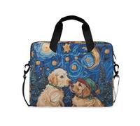 Dachshund Dog Van Gogh'S Starry Night Laptop Sleeve Case Water Resistant Case for Laptop messenger bag for Laptop Computer with Strap Handle, 13 14 15.6 inch