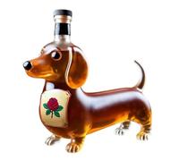 Dachshund Dog Whiskey Bottle, 3D Sculpted Glass Tumbler, Decorative Dog Shaped Whisky Glass Bottle, Red Wine Decanter for Whiskey Lovers, Home and Bar Decoration