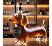 Dachshund Dog Whiskey Bottle, Dachshund-Shaped Alcohol Bottles for Liquor | Funny Dachshund Whiskey Bottle, Wine Container Transparent Decanter for Birthday, Housewarming
