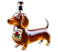 Dachshund Dog Whiskey Bottle Funny Dachshund Whiskey Decanter 3D Novel Shaped Glass Wine Container Transparent Decanter Bar Home Office Decor Dog Lovers Gifts Glass Bottles Collectible Gift