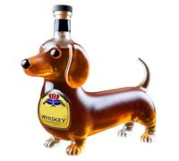 Dachshund Dog Whiskey Bottle Funny Dachshund Whiskey Decanter 3D Novel Shaped Glass Wine Container Transparent Decanter Bar Home Office Decor Dog Lovers Gifts Glass Bottles Collectible Gift