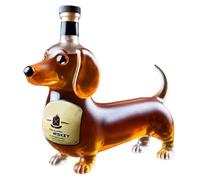 Dachshund Dog Whiskey Bottle Funny Dachshund Whiskey Decanter 3D Novel Shaped Glass Wine Container Transparent Decanter Bar Home Office Decor Dog Lovers Gifts Glass Bottles Collectible Gift