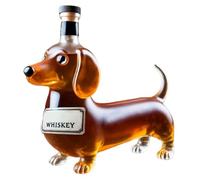 Dachshund Dog Whiskey Bottle Funny Dachshund Whiskey Decanter 3D Novel Shaped Glass Wine Container Transparent Decanter Bar Home Office Decor Dog Lovers Gifts Glass Bottles Collectible Gift