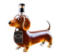 Dachshund Dog Whiskey Bottle, Whiskey Decanter Funny Home and Kitchen Decor, Empty 3D Sculpted Dog Shape Whisky Glass Tumbler, Decorative Wine Bottles for Dog Lovers, Gift for Birthday Housewarming