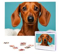 Dachshund Dog Wooden Puzzles 1000 Pieces Personalized Jigsaw Puzzle For Adults Interesting Custom Photo Puzzles Gift For Holiday Birthday Wedding Anniversay