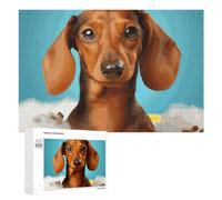 Dachshund Dog Wooden Puzzles for Adults 1000 PCS Unique Shape Puzzles Wall Art Home Decor for Puzzle Lovers, Family, Friend Creative Gift Toys