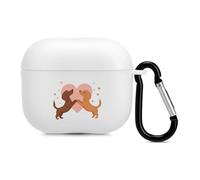 Dachshund Dogs Dancing in Love Case Cover Compatible with AirPods 3 Protective Shell with Keychain