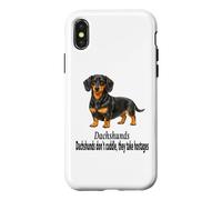 Dachshund Dogs Don't Cuddle They Take Hostages Funny Design Case for iPhone X/XS