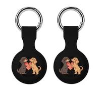 Dachshund Dogs with Love Heart Full Protective Cover Case with Keyring Silicone Skin