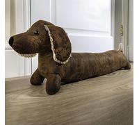 Dachshund Draught Excluder Weighted Cushion - 60cm Eco Friendly Energy Saving Door Draft Breeze Wind Guard or Doorstop - Indoor Home Insulation Dog Design Decor