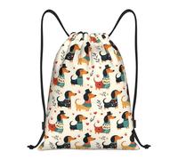 Dachshund Drawstring Bags, Waterproof Swim PE Bag, Cute Pet Dog Sports String Backpack, Large Capacity Draw String Bag Gym for School Swimming Travel Fitness Picnic, Dachshund Gifts for Dog Lovers
