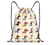 Dachshund Drawstring Bags, Waterproof Swim PE Bag, Cute Pet Dog Sports String Backpack, Large Capacity Draw String Bag Gym for School Swimming Travel Fitness Picnic, Dachshund Gifts for Dog Lovers