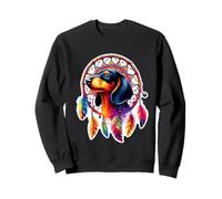 Dachshund Dreamcatcher Floral Spiritual Boho Style Art Sweatshirt