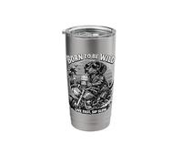 Dachshund Drinking ice Coffee on a Motorbike b&w DIGOR Stainless Steel Insulated Tumbler