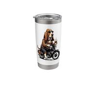 Dachshund Drinking ice Coffee on a Motorbike DIGOR Stainless Steel Insulated Tumbler