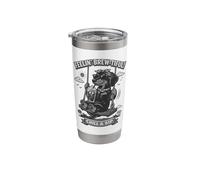 Dachshund Drinking ice Coffee on a Swing DIGOR b&w Stainless Steel Insulated Tumbler