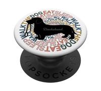 Dachshund Eat Sleep Walk The Dog Wire-haired Doxie Mom Mama PopSockets Adhesive PopGrip